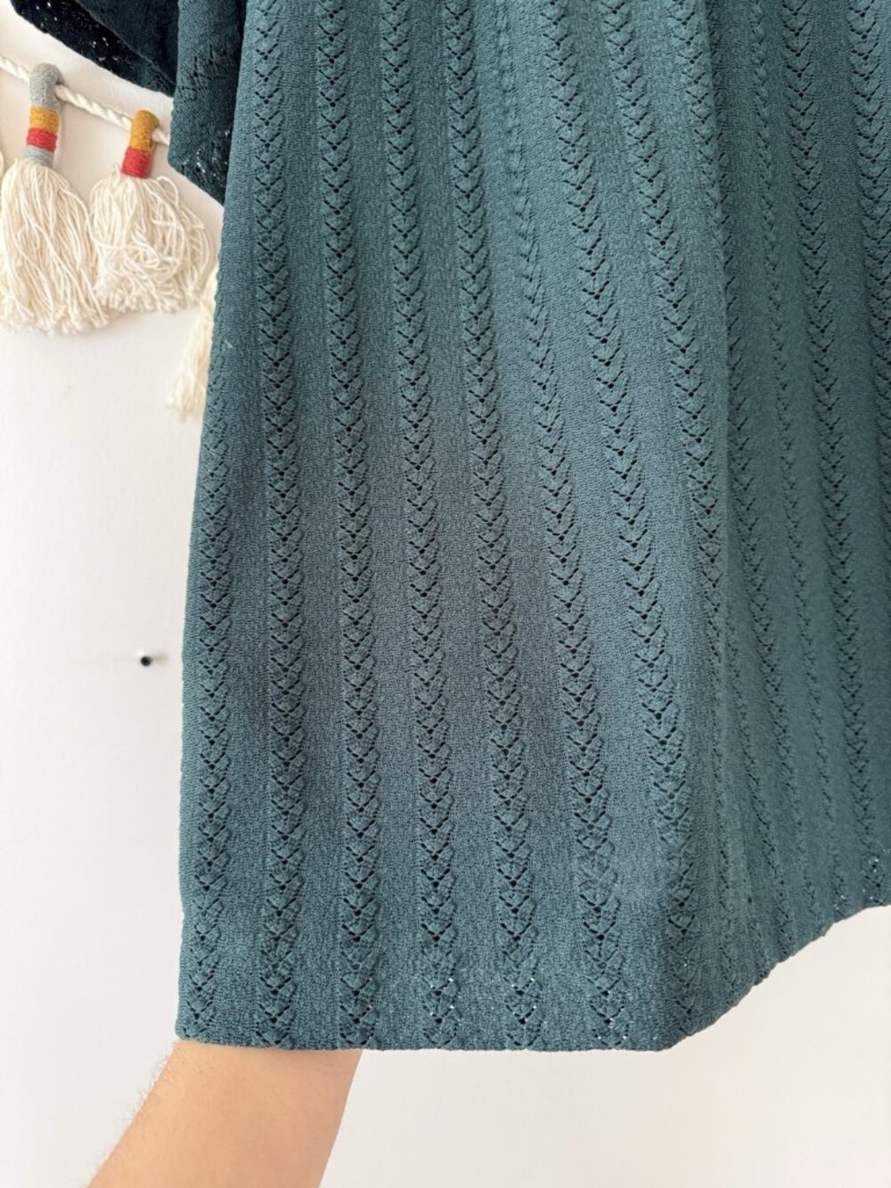 Loft Kelly Green Crochet Eyelet Flutter Sleeve Top Relaxed Cottage Feminine XXL - Picture 10 of 10